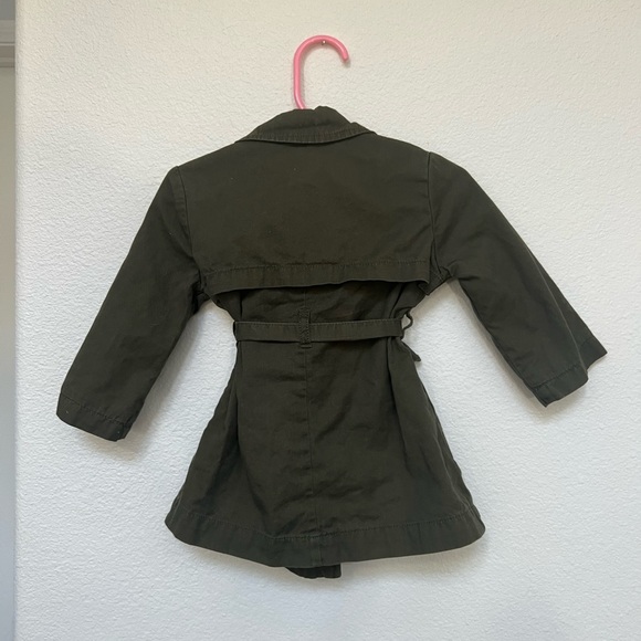 Army Green Baby Toddler Trench Coat Double Breasted Jacket 12-18 Months - Picture 2 of 5
